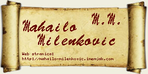 Mahailo Milenković vizit kartica